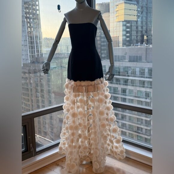 🆕 BRONX & BANCO 🧿 NWOT Harper Strapless Beige and Black Gown, Sz L US 8 - Picture 4 of 14
